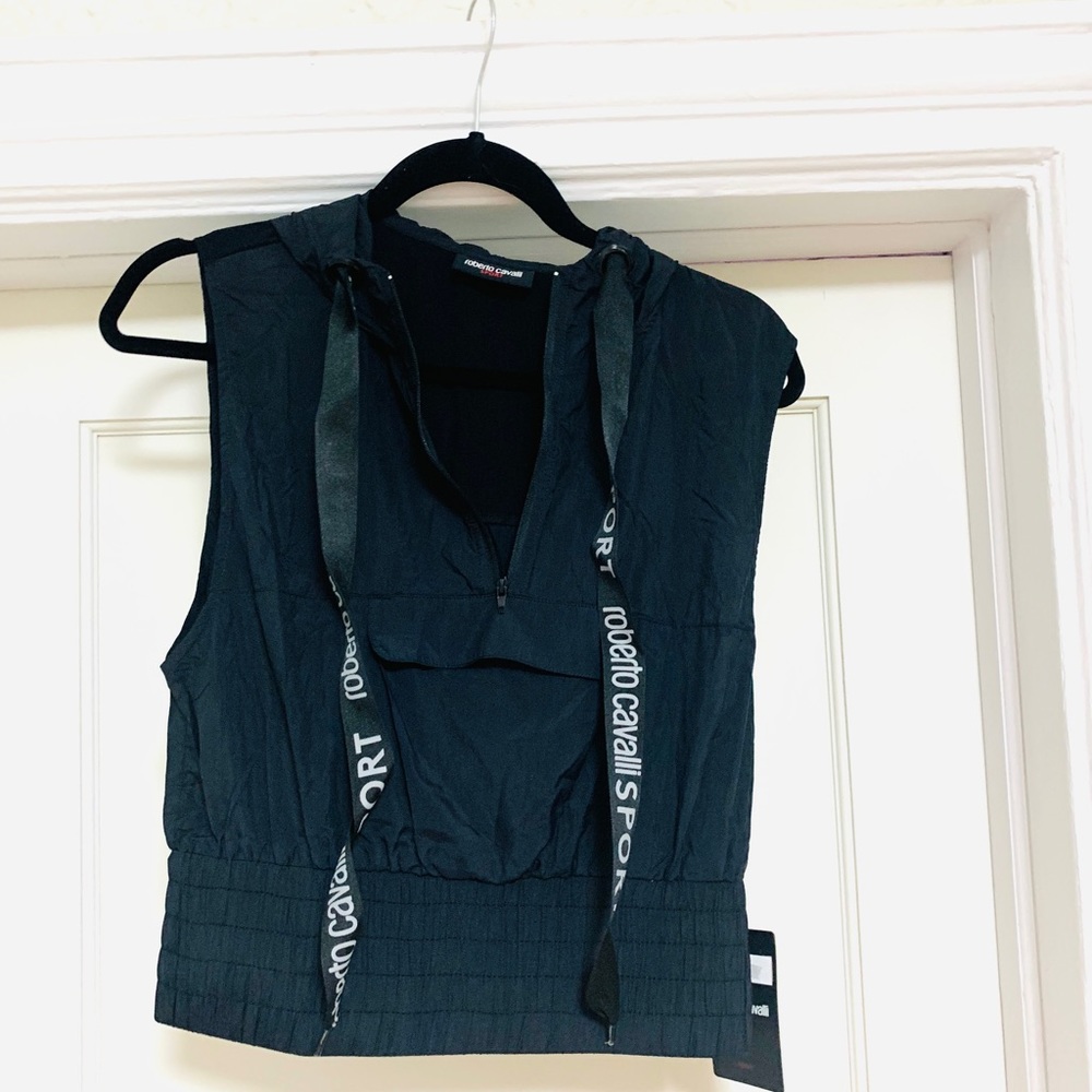 Roberto Cavalli sport top with hood